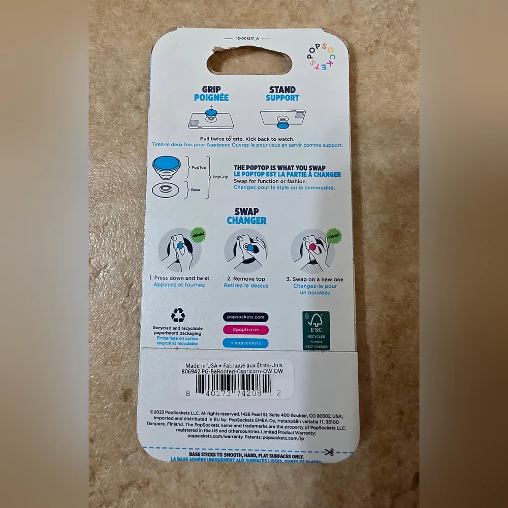 PopSockets PopGrip - Limited Edition be rooted Capricorn Zodiac Sign